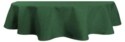 Produktbild von Tischdecke oval dunkelgrün 135x180 cm Leinenoptik Lotuseffekt Tischwäsche Wasserabweisend Tischtuch