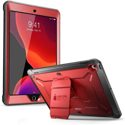 Obrázok produktu pre Ochranné puzdro pre iPad 7./8. generácie, 10,2 palca, červené, s podstavcom a ochranou obrazovky