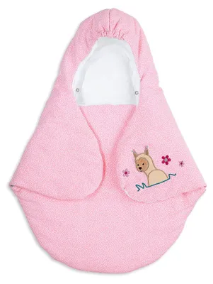 Produktbild von Einschlagdecke Kuschelzoo Lama Lotte, Wattiert, Für Babys ab der Geburt, 75 x 90 cm, Rosa