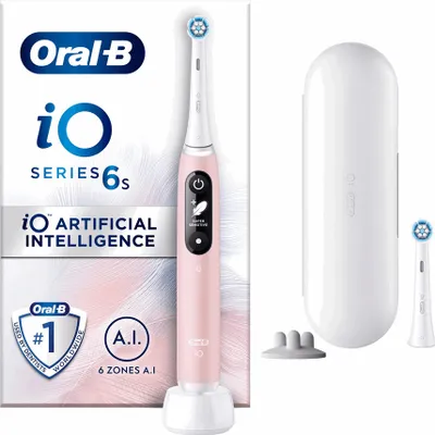 Immagine prodotto di Spazzolino vibrante per adulti Oral-B iO 6S Rosa, Bianco