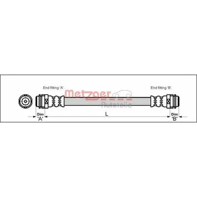Produktbild von METZGER 4114798 Bremsschlauch für VW Golf IV Schrägheck (1J1) POLO (9N) Polo Schrägheck (6R1, 6C1) Golf IV Variant (1J5) für AUDI A3 Schrägheck (8L1)