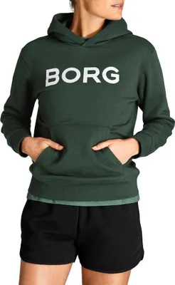 Produktbild von Björn Borg - Damen - BB Logo Hoodie - Grün/Weiß - Gr. 36