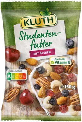 Image de Kluth Aliments pour étudiants avec baies 150g mélange énergétique fruité aux noix