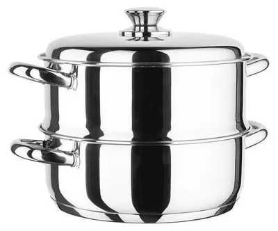 Image de Ensemble cuisson vapeur - INOXIBAR - Marmite et cuiseur - acier inoxydable - cuisson vapeur - induction - Ø20 x H 17 cm