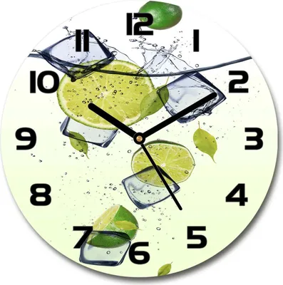 Produktbild von Wanduhr aus Glas 30fi Glasbild Glasuhr Gehärtetes Glas - schwarze-zeiger - Limes and ice