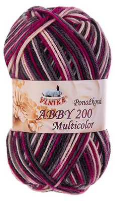 Produktbild von 100g Strickgarn Abby 200 multicolor Sockengarn Socken-Wolle Strumpfgarn