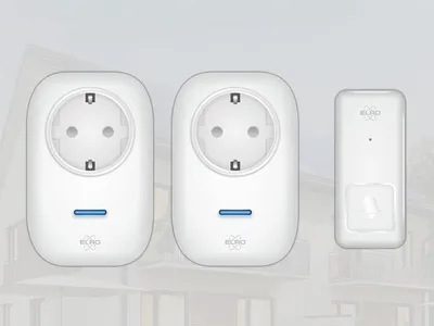 Produktbild von ELRO DB4000 Drahtloses Kinetic Türklingel-Set - mit 2x Steckempfänger mit Steckdose - keine Batterien nötig
