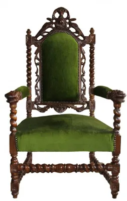 Produktbild von Casa Padrino Barock Thron Sessel Grün / Mahagoni  - Barock Möbel Tron Königssessel