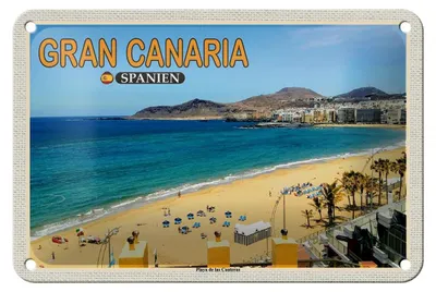 Produktbild von Blechschild Reise 18x12cm Gran Canaria Spanien Playa de las Canteras