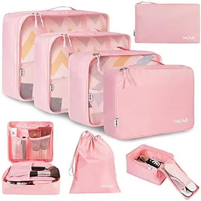 Produktbild von 8 Teilige Packwürfel, Kleidertaschen, Packing Cubes, Verpackungswürfel, Packtaschen Set für Urlaub und Reisen, Kofferorganizer Reise Würfel, Ordnungssystem für Koffer