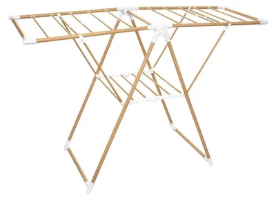 Image de Étagère à linge pliable avec une surface de séchage de 13 mètres et un aspect bois