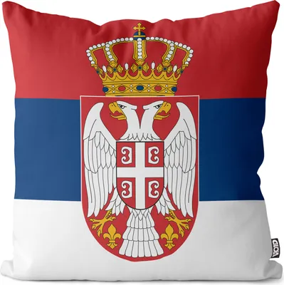 Produktbild von VOID Serbien Serbia EM 2024 Fussball Europameisterschaft Polyester Kissenbezug Flagge Fahne Fan-Kissen Kissenhülle Outdoor