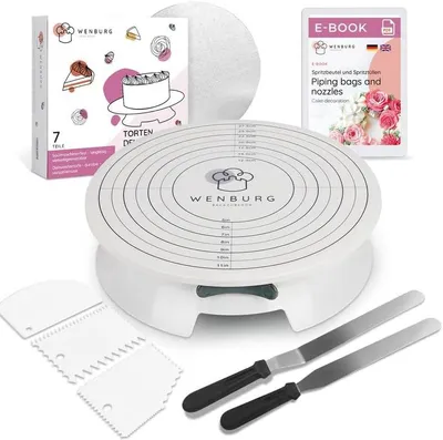 Produktbild von Tortendekorationsset 1 Drehteller, für Torten, Tortenboden, Teigschaber, für Küche