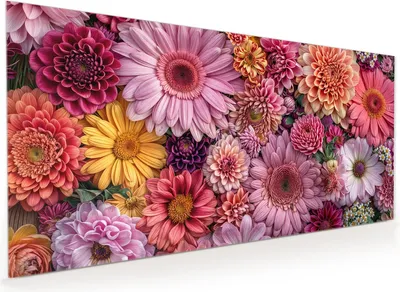 Produktbild von Küchenrückwand Spritzschutz Glas mit Motiv Bunte Blumenpracht 40 x 40 cm