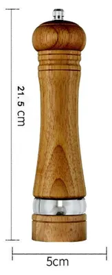 Produktbild von Salz- und Pfeffermühlen-Sets aus Holz, klassische manuelle Salzmühle, nachfüllbare Pfeffermühlen-Sets, 8-Zoll-Antik-Einzel-Luftpolsterbeutel
