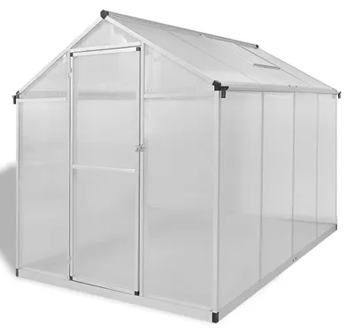 Imagen del producto de vidaXL: Invernadero con base reforzada, aluminio, 4,6 m²