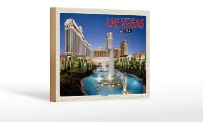 Produktbild von Holzschild Reise 18x12 cm Las Vegas USA Caesars Palace Hotel Casino