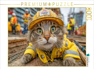 Produktbild von CALVENDO Puzzle Arbeits Katze | 1000 Teile Lege-Größe 64x48cm Foto-Puzzle für glückliche Stunden