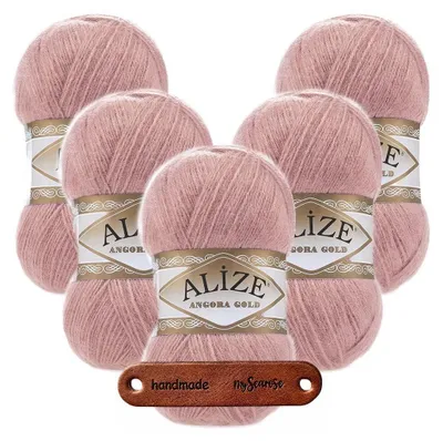 Produktbild von 5 x ALIZE Angora Gold 144 Salmon Pink mit Label