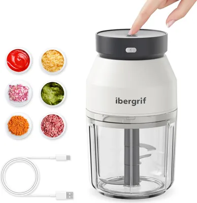 Image de Ibergrif M503, broyeur électrique multifonction, capacité de 400 ml, avec port USB
