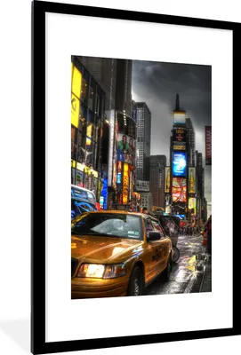 Produktbild von MuchoWow® Gerahmtes Poster Amerika - New York - Sturm 60x90 cm - Poster mit Schwarzem Bilderrahmen Wandposter Rahmen Foto Bilder - Dekoration - Wandposter Wohnzimmer - Hochwertig