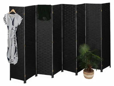 Productafbeelding van Relaxdays Roomdivider, 8-delig, zwart