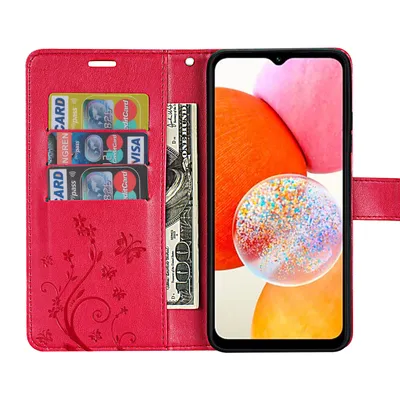 Produktbild von Handy Tasche für Samsung Galaxy A14 Hülle Handyhülle Klapphülle Wallet Case Rot