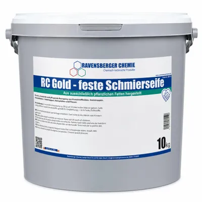 Produktbild von Ravensberger Chemie RC Gold feste Schmierseife 10 kg – Seifenkonzentrat für Reinigung, Werkstatt, Montagehilfe & Seifenblasen Goldseife
