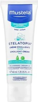 Produktbild von Mustela Stelatopia Bébé Emollient Gesichtscreme für trockene und atopische Haut, 97% natürliche Inhaltsstoffe, 40 ml