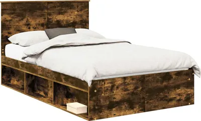 Immagine prodotto di Telaio per letto, colore noce, dimensioni 120 x 190 cm, realizzato in legno di pino massello