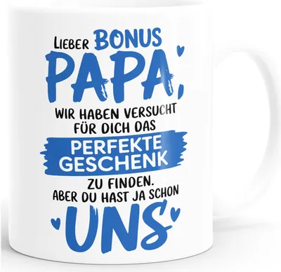 Produktbild von Tasse Spruch Das beste Geschenk für Papa Opa Bonus Papa Stiefvater zum Vatertag Weihnachten Geburtstag MoonWorks®