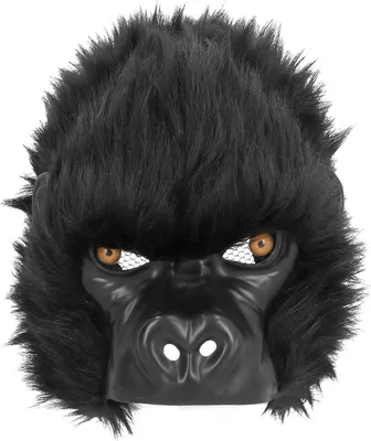 Produktbild von Boland Plüsch Halbmaske Schwarz Grau realistisch für Fasching Karneval Halloween