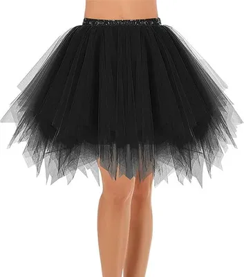 Produktbild von Ein Damen-Tutu Rock im Petticoat-Stil: Kurzer Tüllrock im 50er-Jahre-Look, Ballett-Tanzkleid, Crinoline im Rockabilly-Stil, ideal für Karneval und Partys