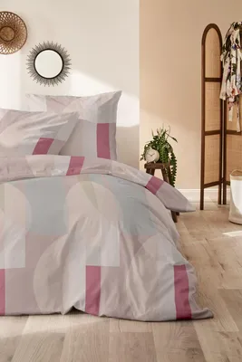 Produktbild von Primera Feinbiber Bettwäsche 155x220 Streifen Punkte beige silber 173096-72