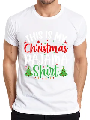 Zdjęcie produktu dla This is my Christmas Pajama Shirt - świąteczna koszulka męska, biały, XL