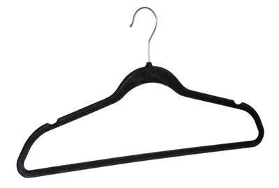 Produktbild von Beflockte Kleiderbügel Schwarz, 5er-Set