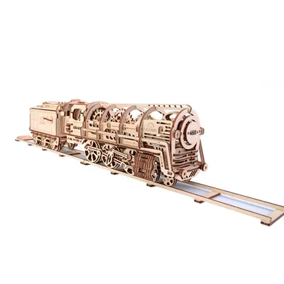 Produktbild von UGEARS 3D-Puzzle Dampflokomotive mit Wagen 443 Teile