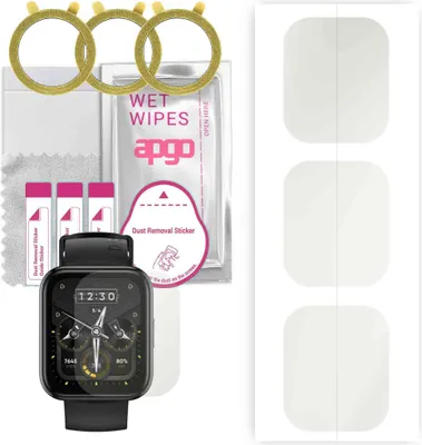 Produktbild von apgo 3 Stück Schutzfolie, Matt, kompatibel mit Realme Watch 2 Pro Smartwatch, Hydrogel Displayschutzfolie mit Positionierhilfe, Displayfolie, robust und kratzfest