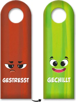 Produktbild von Gestresst oder Gechillt Türhänger mit Gesichtern Stress Böse Wütend Laune Büro