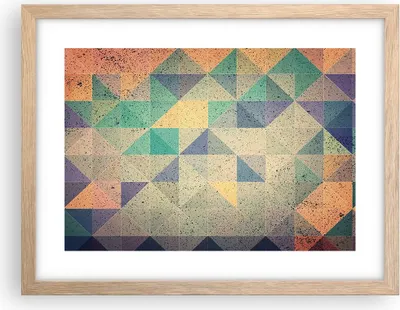 Produktbild von Gerahmtes Poster - Rahmen in heller Eiche - Abstraktion Dreieck Muster - 40x30 cm - Wand Bild - Wanddeko - Wandbilder - Wandposter - Bilderrahmen - Bilder - Kunstdruck - Wandbild - P2NAA40x30-4287