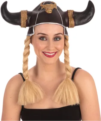 Produktbild von Wikingerhelm Mit Blonden Zöpfen