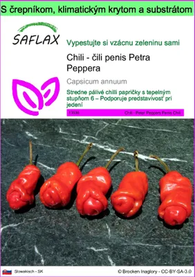 Obrázok produktu pre SAFLAX Garden to go - Chili - čili penis Petra Peppera - Capsicum annuum - 10 Semená - S črepníkom, klimatickým vekom a pestovateľským substrátom