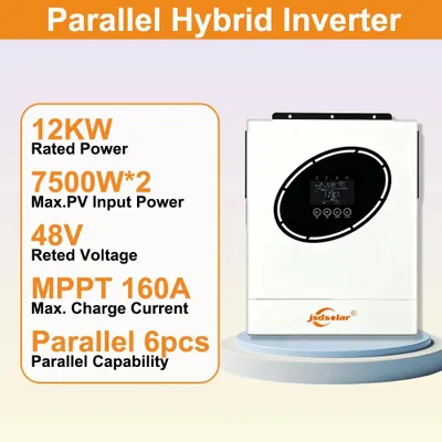 Obrázek produktu pro Solární hybridní měnič – 48 V, 12 kW – 230 V AC – 2 MPPT regulátory nabíjení – Čistá sinusoida – 160 A nabíjecí proud – Možnost paralelního provozu až 6 zařízení