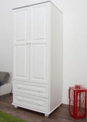 Produktbild von weißer Schlafzimmerschrank massiv 190x80x60 cm