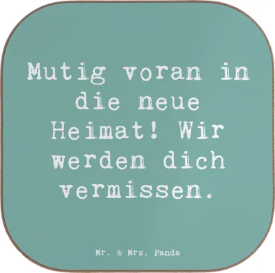 Produktbild von Mr. & Mrs. Panda Untersetzer für Gläser Spruch Umzug in eine neue Stadt - Meeresbrise - Geschenk, Ermutigung, Getränkeuntersetzer, Tassenuntersetzer, Vertrauem, Coaster