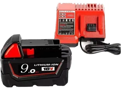 Produktbild von Akkus für Elektrowerkzeuge, 6000mAh Kapazität, kompatibel mit M18 Werkzeugen, 1x9Ah-Ladegerät, 18V-a