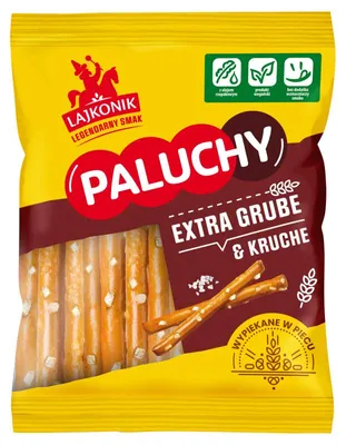 Produktbild von Lajkonik Extra dicke, knusprige Salzgebäckstangen, herzhaft, 125 g