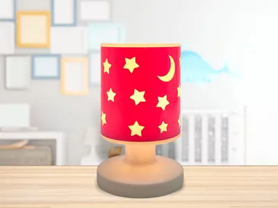 Produktbild von Akku Tischlampe Sterne Rosa Höhe 20cm
