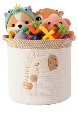 Produktbild von Aufbewahrungskorb für Wickeltische, Aufbewahrungskörbe mit Griffen fürs Kinderzimmer, Aufbewahrungskorb für Babys, Spielzeugkorb für Kinder, Regalgeschenkkorb, Organizer für den Wickeltisch im Badezimmer (Giraffe)