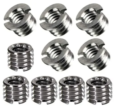 Imagen del producto de 10 adaptadores de tornillo de 1/4" a 3/8" de metal para trípode